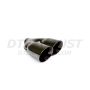 Different Trend Black Chrome Look 4” Dual Double Wall Staggered Angle Passenger DT-25883RBL
