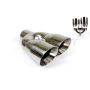 Different Trend Hi-Polished Tips Dual 4” Double Wall Staggered Angle Tip Passenger Side DT-25983R