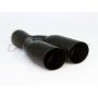 Different Trend Black Powder Coated 3.5″ Dual Double Wall Sideways Tip DT-30028DSBK