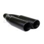 Different Trend Black Powder Coated 4″ Dual Double Wall Sideways Rolled Edge DT-24038DSBK