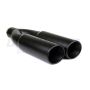 Different Trend Black Powder Coated 4″ Dual Double Wall Sideways Rolled Edge DT-30038DSBK