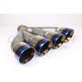 Different Trend Double Wall Quad Exhaust Tip W/ Blue Flame DT-30229BF