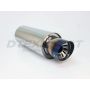 Different Trend Hi-Polished Mufflers 6″ Round Blue Flame Adjustable Silencer Slanted DTM-147S-BF