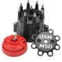 MSD IGNITION MSD84336 Distributor Cap & Rotor Kit Chevy V8 HEI Black