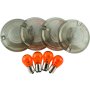 Bikers Choice 482545 86-10 FLT FLHR Smoked Turn Signal Lens & Amber Bulb Kit Replaces H-D 69308-02