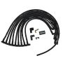 Moroso 73842 Chevrolet Small Block (w/Jesel) Ignition Wire Set - Ultra 40 - Sleeved - 90 Degree - Black