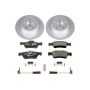 PowerStop ESK5320 Genuine Geomet Coated Rotors, ECE-R90 Brake Pads + Hardware Kit