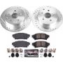 PowerStop K6099 Z23 Daily Driver Carbon-Fiber Ceramic Brake Pad and Drilled & Slotted Rotor Kit