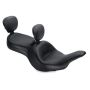 Mustang Motorcycle 79688 Mustang 11-19 Kawasaki Vulcan 1700, Vaquero Std Touring 1PC Seat w/Driver and Pass Backrest - Black