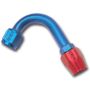 Russell Performance -6 AN Red/Blue 120 Degree Full Flow Hose End (1in Centerline Radius)