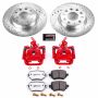 PowerStop KC7053-26 Z26 Street Performance Ceramic Brake Pad, Drilled Slotted Rotor, and Caliper Kit