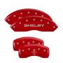 MGP 10017SSBYRD 4 Caliper Covers Engraved Front Shelby Engraved Rear Tiffany Snake Red finish silver ch