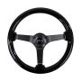 NRG RST-036BR-BK Reinforced Steering Wheel Classic Wood Grain (350mm / 3in. Deep) Matte Black Solid 3-Spoke