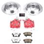 PowerStop KC2270D-26 Z26 Street Performance Ceramic Brake Pad, Drilled Slotted Rotor, and Caliper Kit