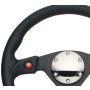 NRG Reinforced Steering Wheel (320mm) Blk Leather w/Dual Buttons