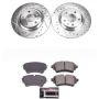 PowerStop K8091 Z23 Daily Driver Carbon-Fiber Ceramic Brake Pad and Drilled & Slotted Rotor Kit