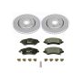 PowerStop ESK3118 Genuine Geomet Coated Rotors, ECE-R90 Brake Pads + Hardware Kit
