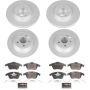 PowerStop ESK4700 Genuine Geomet Coated Rotors, ECE-R90 Brake Pads + Hardware Kit