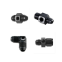Fragola -8AN Male 90 w/ 1/8 FPT Port - Black