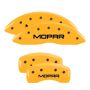 MGP 32003SMOPYL 4 Caliper Covers Engraved Front & Rear MOPAR Yellow finish black ch