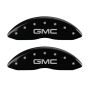 MGP 34207FGMCBK Front set 2 Caliper Covers Engraved Front GMC Black finish silver ch