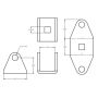 Ridetech 90001621 Eye to Stud Adapter Powder coat Black