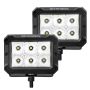 Go Rhino 753003023SBS Xplor Bright Series Rectangle LED Spot Light Kit (Surface/Thread Stud Mnt) 4x3 - Blk (Pair)