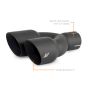 Mishimoto MMEXH-TIP-FSTBK Dual Offset Tips 2.5in Inlet 3in Outlet Slash Cut - Black