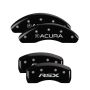 MGP 4 Caliper Covers Engraved Front Acura Engraved Rear RSX Black finish silver ch
