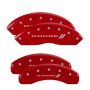 MGP 12200SDD3RD 4 Caliper Covers Engraved Front & Rear With stripes/Dodge Red finish silver ch