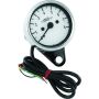 Bikers Choice 490293 2.5 Inch Chrome Mini Tach Universal White Face 8000 RPM