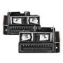 SPYDER 5069542 Xtune 92-94 Blazer Full Size Corner/LED Bumper Headlights Black HD-JH-CCK88-LED-AM-BK-SET