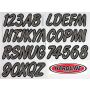 Hardline TIBKG400 Boat Lettering Registration Kit 3 in. - 400 Titan Grey/Black
