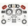 Wilwood 140-11073-DR Forged Dynalite Front Kit 11.00in Drill Red 1970-1973 Mustang Disc & Drum Spindle