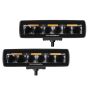 Go Rhino 750600622SBS Xplor Blackout Combo Series Sixline LED Spot Lights w/Amber (Surface Mount) - Blk (Pair)