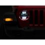 Raxiom J177416 18-23 Jeep Wrangler JL Axial Series 9-In Angel Eye LED Headlights- Blk Housing (Clear Lens)