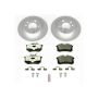 PowerStop ESK847 Genuine Geomet Coated Rotors, ECE-R90 Brake Pads + Hardware Kit