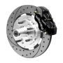 Wilwood 140-15548-D 55-57 Chevrolet Bel Air Forged Dynalite Front Big Brake Kit - Black