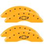 MGP 14173SBOWYL 4 Caliper Covers Engraved Front & Rear Bowtie Yellow finish black ch