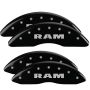 MGP 55002SRAMBK 4 Caliper Covers Engraved Front & Rear RAM Black finish silver ch