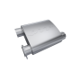QTP 13252C 2.5in Weld-On 304SS Screamer Muffler Short Case w/Bolt-On QTEC Electric Cutout