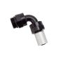 Russell 610840 Performance -8 SAE Port Male to -8 AN Hose 90 Degree Crimp On Hose End - Black Anodized