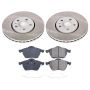 PowerStop SC5403 Semi-Coated Rotor and Low-Dust Ceramic Brake Pad Kit