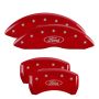 MGP 10222SFRDRD 4 Caliper Covers Engraved Front & Rear Oval logo/Ford Red finish silver ch