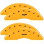MGP 55007SMGPYL 4 Caliper Covers Engraved Front & Rear 2019+ Ram 2500/3500 Yellow Finish Black  Logo