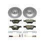 PowerStop ESK5168 Genuine Geomet Coated Rotors, ECE-R90 Brake Pads + Hardware Kit