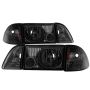 SPYDER 9035289 xTune Ford Mustang 87-93 OEM style Headlights 6pcs Amber - Smoked HD-JH-FM87-6PC-AM-SM