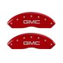 MGP Front set 2 Caliper Covers Engraved Front GMC Red finish silver ch