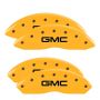 MGP 4 Caliper Covers Engraved Front & Rear GMC Yellow Finish Black Char 2016 GMC Savana 3500