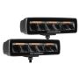 Go Rhino 750600622SBS Xplor Blackout Combo Series Sixline LED Spot Lights w/Amber (Surface Mount) - Blk (Pair)
